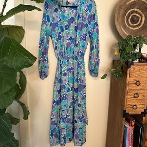 Show Me Your MuMu Blue Bishop Sleeve Sundress